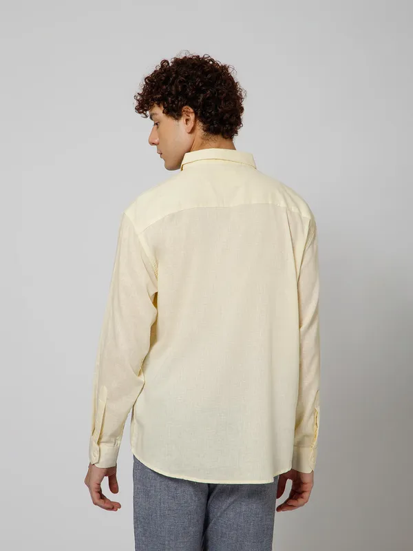 Surfing_Linen_Blend_Relaxed_Fit_Yellow_Men_S_Shirt
