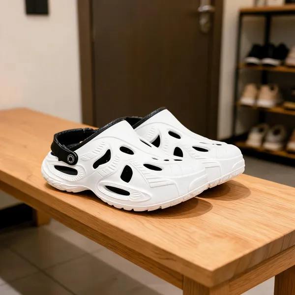 White_Molded_Ventilated_Slip-On_Clogs_For_Men