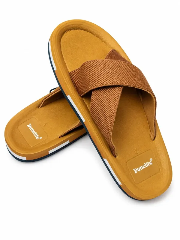 Mustard_Synthetic_Cross_Strap_Casual_Flip_Flops_For_Men