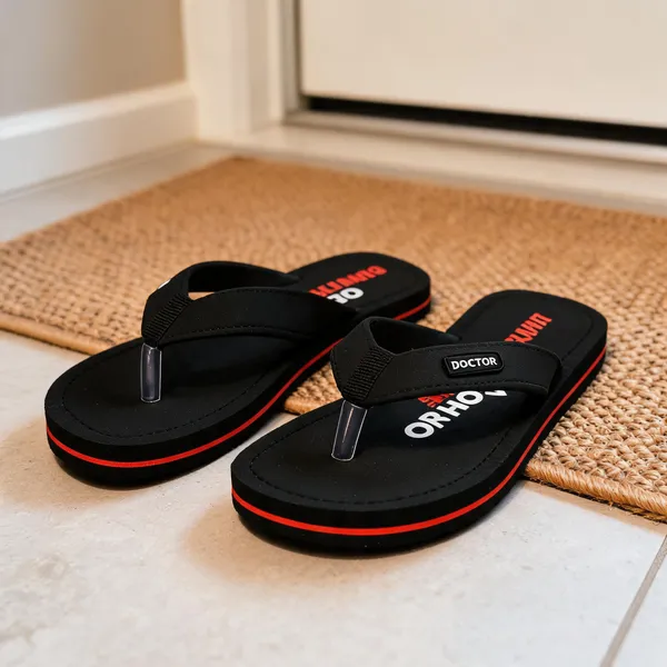 Black_Red_Accent_Thong_Casual_Flip_Flops_For_Men