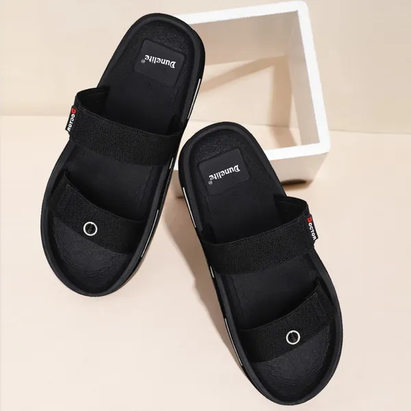 Black_Textile_Strap_Casual_Sandals_For_Men