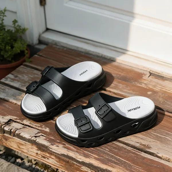 Black_Synthetic_Dual_Buckle_Strap_Sandals_For_Men