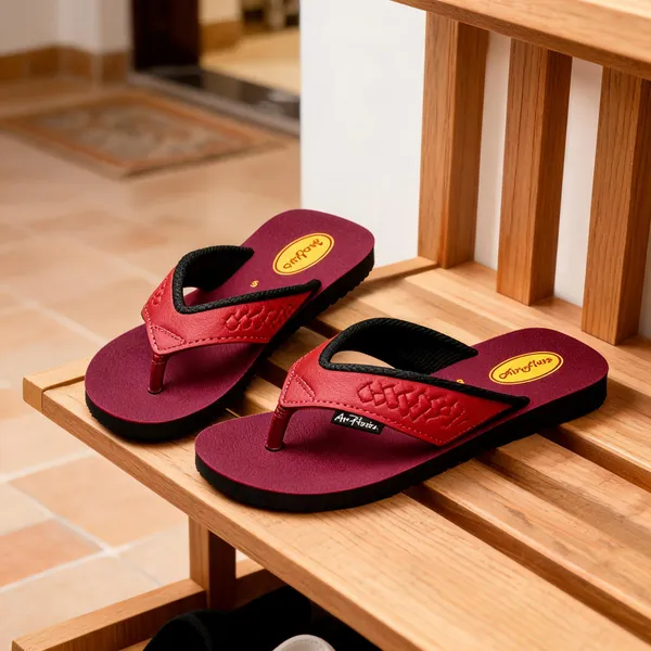 Maroon_Textured_Casual_Flip_Flops_For_Women
