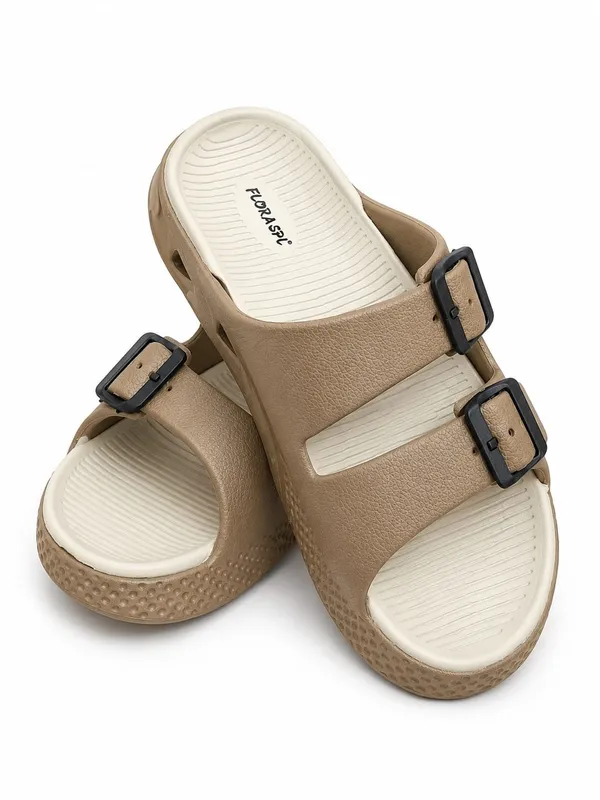 Cream_Synthetic_Double_Strap_Sandals_For_Men