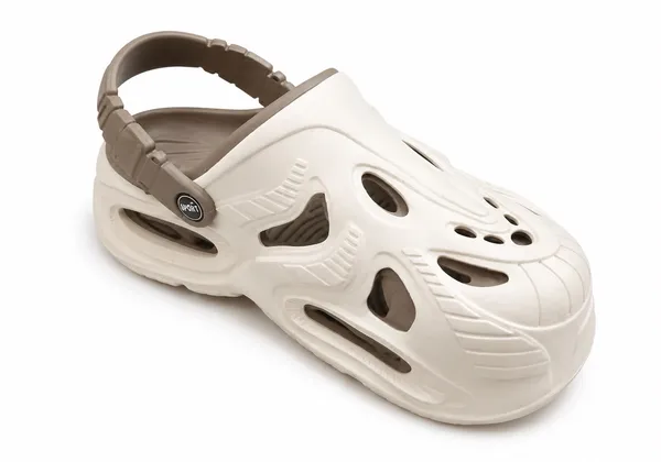 White_Perforated_Slip-On_Clogs_For_Men