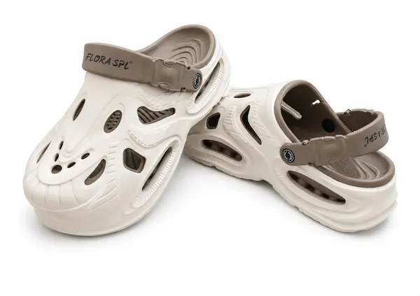 White_Perforated_Slip-On_Clogs_For_Men