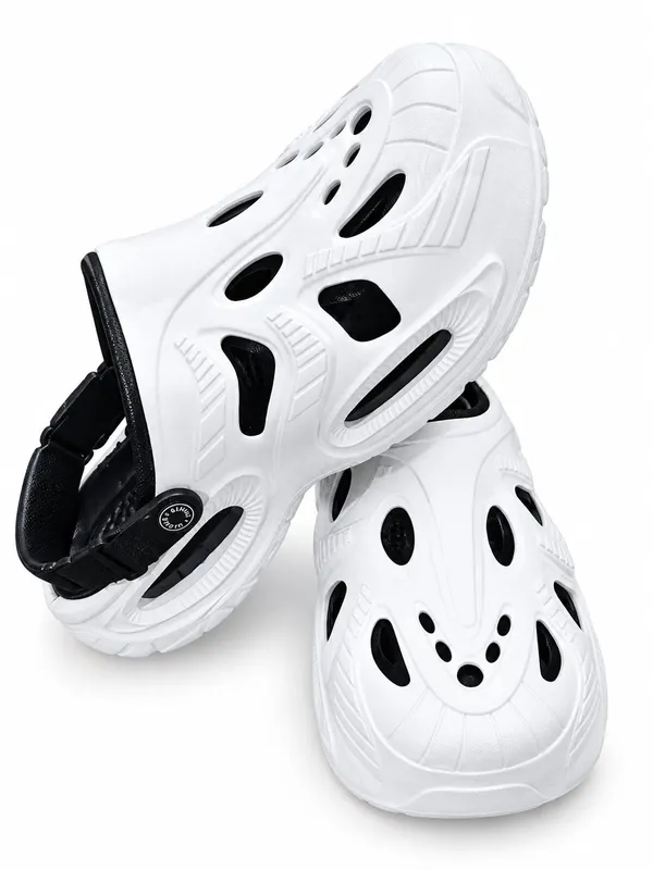 White_Molded_Ventilated_Slip-On_Clogs_For_Men