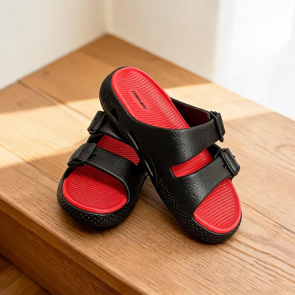 Black_Synthetic_Double_Strap_Adjustable_Sandals_For_Men