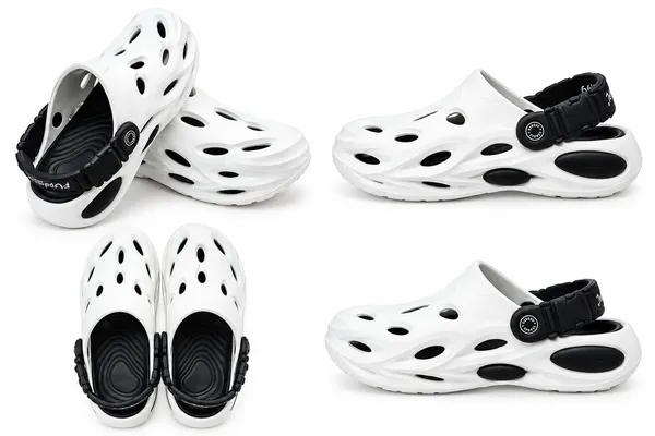White_Perforated_Open_Back_Slip-On_Clogs_For_Men
