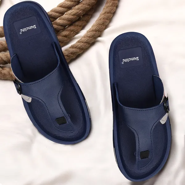 Navy_Synthetic_Toe_Loop_Casual_Sandals_For_Men