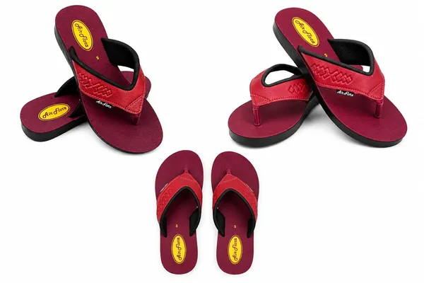 Maroon_Textured_Casual_Flip_Flops_For_Women
