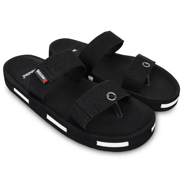 Black_Textile_Strap_Casual_Sandals_For_Men