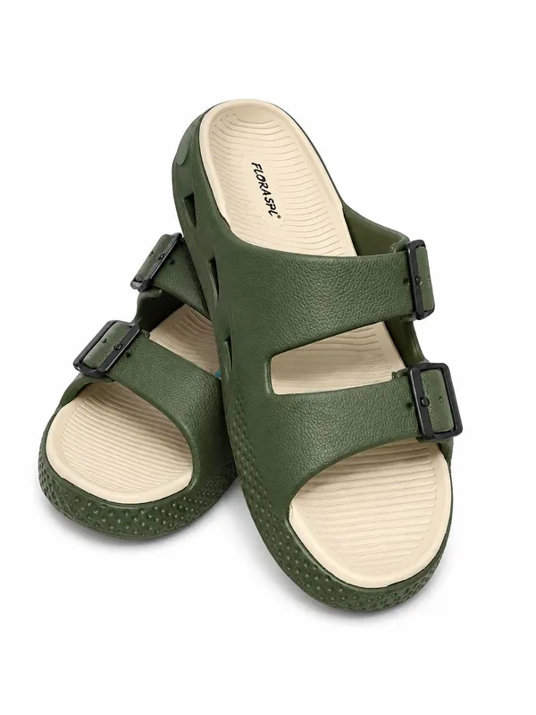 Green_Eva_Double_Buckle_Strap_Sandals_For_Men