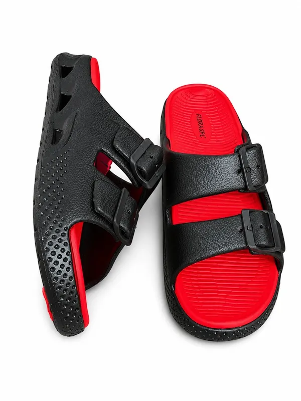 Black_Synthetic_Double_Strap_Adjustable_Sandals_For_Men