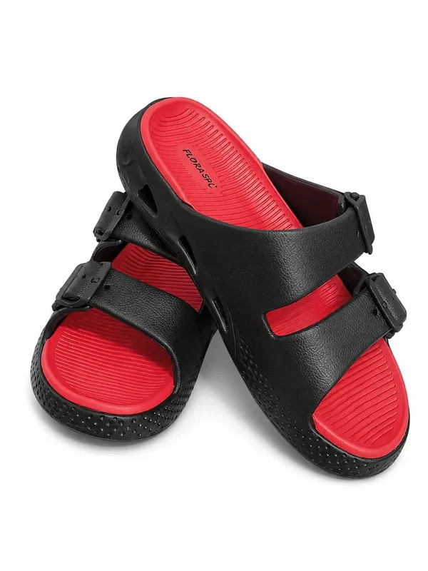 Black_Synthetic_Double_Strap_Adjustable_Sandals_For_Men