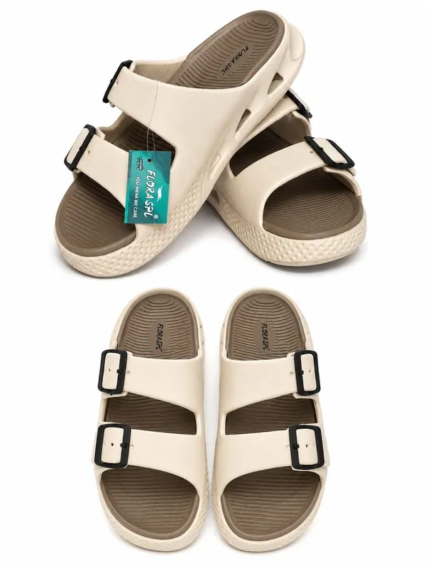 Cream_Synthetic_Double_Strap_Sandals_For_Men