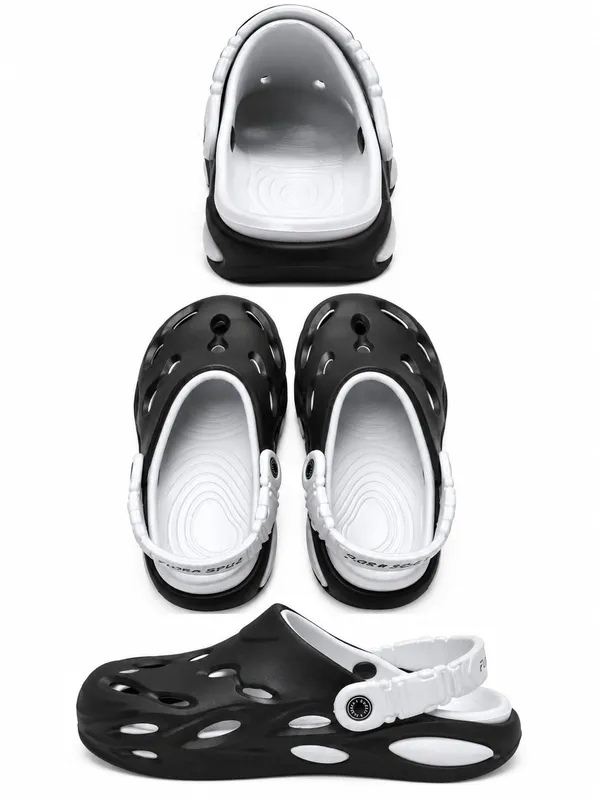 Black_Ventilated_Slip-On_Casual_Clogs_For_Men