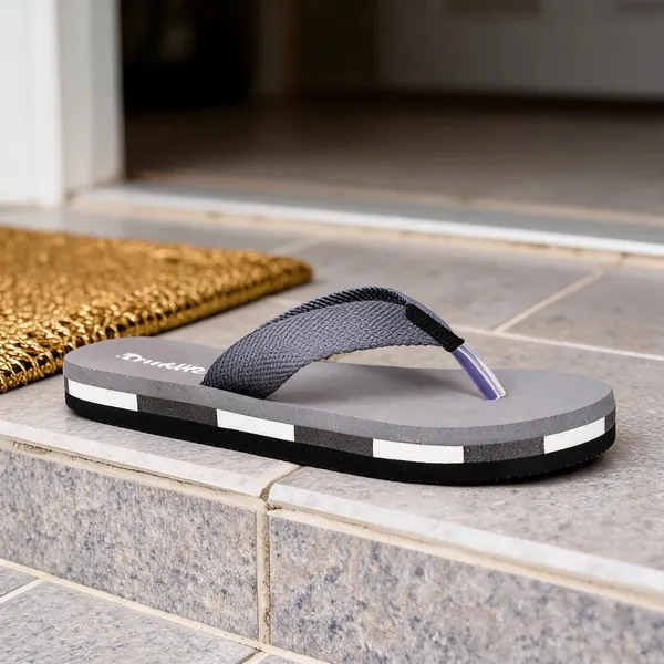 Grey_Rubber_Textured_Strap_Casual_Flip_Flops_For_Men