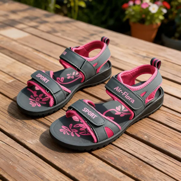 Black_And_Pink_Casual_Sport_Sandals_For_Women
