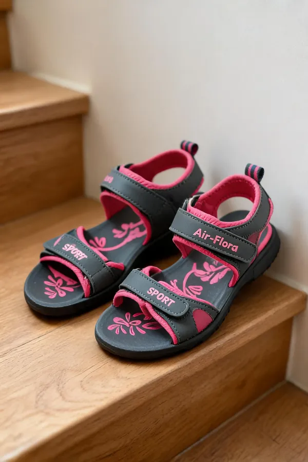 Black_And_Pink_Casual_Sport_Sandals_For_Women