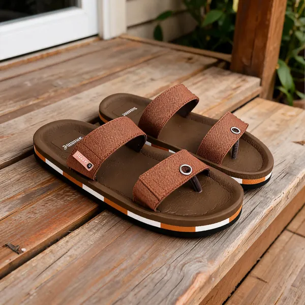 Brown_Textured_Broad_Strap_Casual_Sandals_For_Men