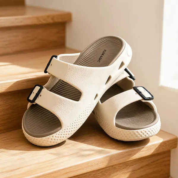 Cream_Synthetic_Double_Strap_Sandals_For_Men