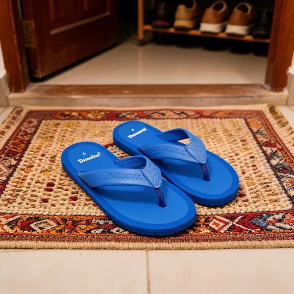 Blue_Casual_Textured_Flip-Flops_For_Women
