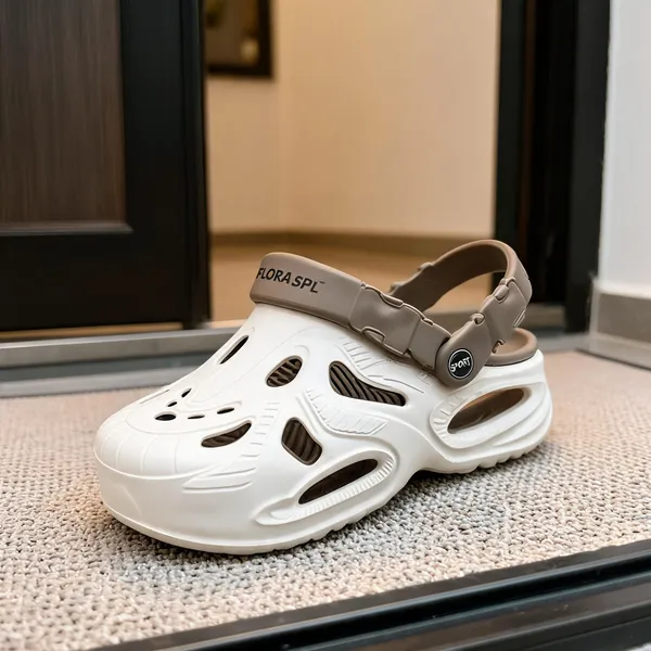 White_Perforated_Slip-On_Clogs_For_Men