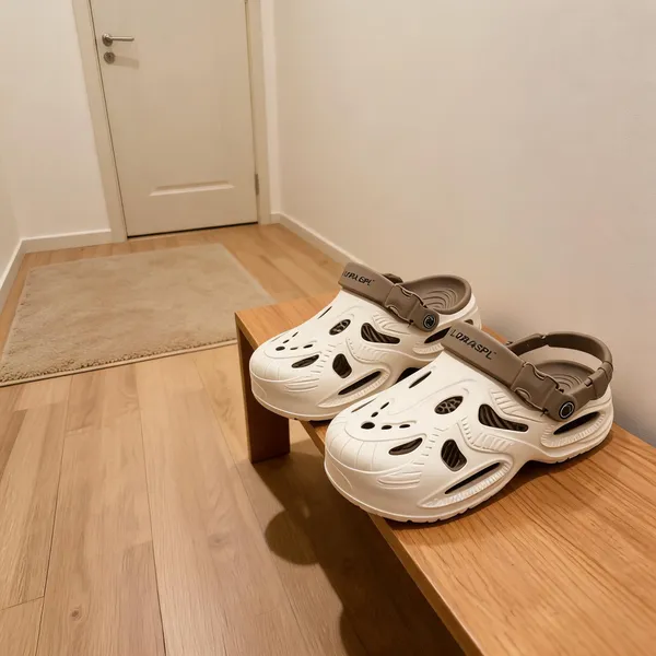 White_Perforated_Slip-On_Clogs_For_Men