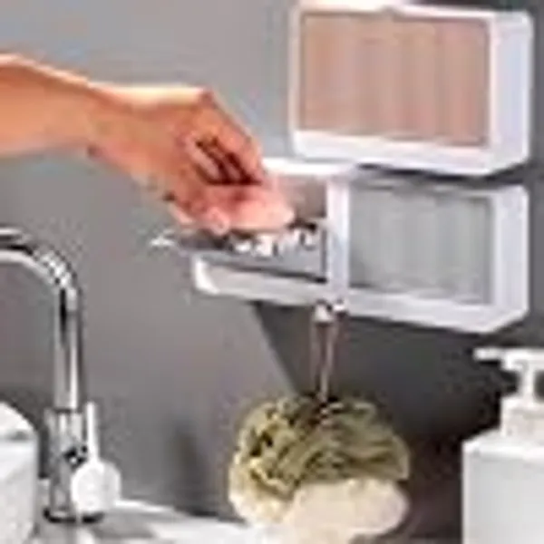 Plastic_Wall_Mounted_Soap_Sponge_Holder_With_Drain_Tray_Pack_Of_2