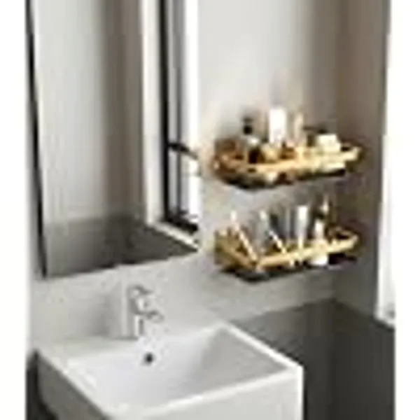 Plastic_2_Tier_Wall_Mounted_Kitchen_Bathroom_Storage_Shelf