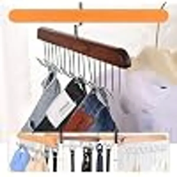 Wood_And_Steel_Multi_Hook_Hanging_Closet_Accessories_Organizer_Pack_Of_2