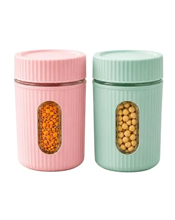 Airtight_Food_Storage_Container_BPA-Free_Food_Grade_Plastic_Kitchen_Storage_Jar_with_Transparent_Window(Pack_of_2)