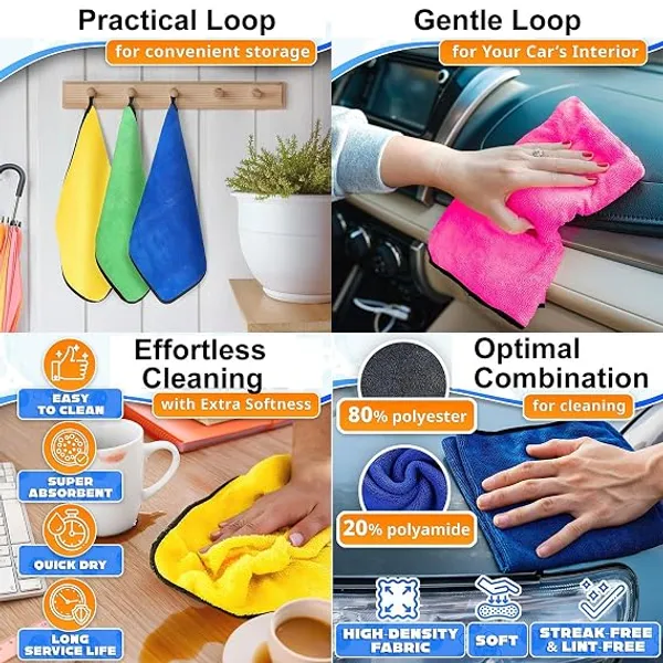 Microfiber_Dual_Side_Car_Detailing_Cleaning_Cloth_Pack_Of_4
