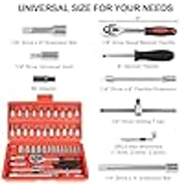Stainless_Steel_46_Piece_Socket_Wrench_Set_With_Screwdriver_Bits