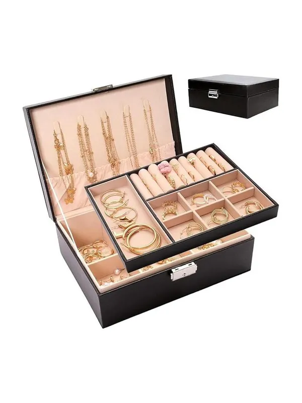 Black_Faux_Leather_Jewellery_Organizer_Vanity_Storage_Box