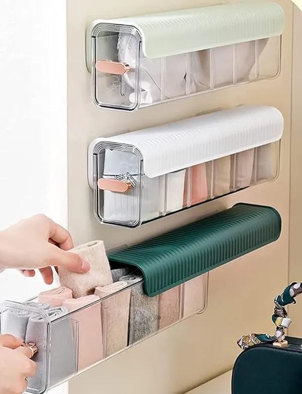 Wall_Mounted_Socks_and_Underwear_Organizer_Drawer,_6_Cell_Acrylic_box_(Pack_of_1)