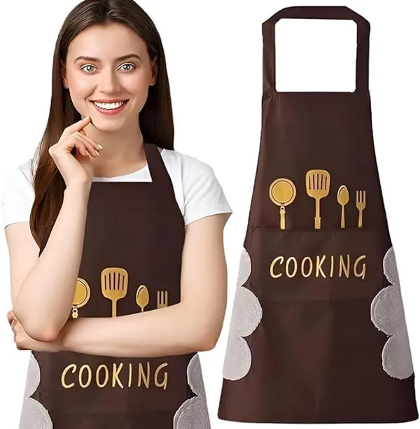 Cotton_Waterproof_Oil_Proof_Cooking_Kitchen_Apron_With_Pockets