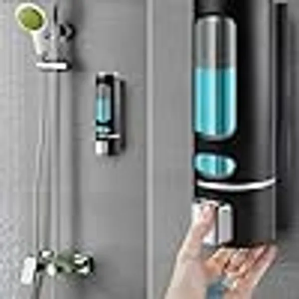 Black_Plastic_Wall_Mount_Manual_Pump_Soap_Dispenser