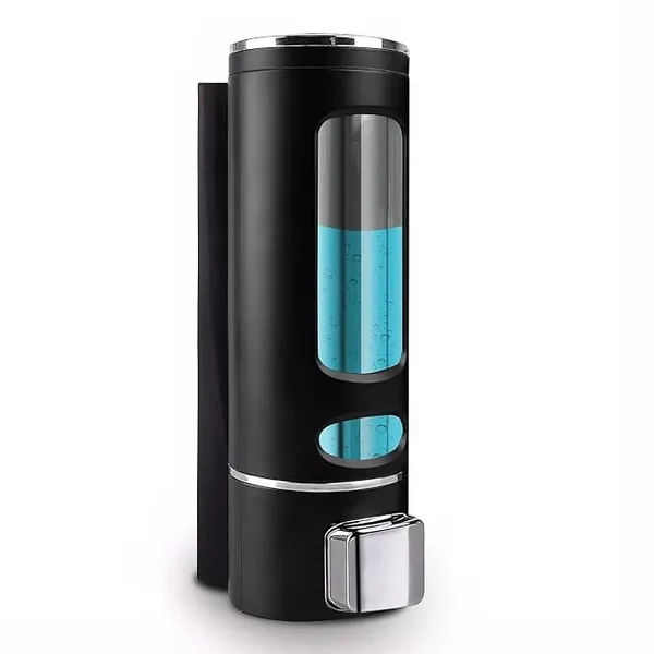 Black_Plastic_Wall_Mount_Manual_Pump_Soap_Dispenser