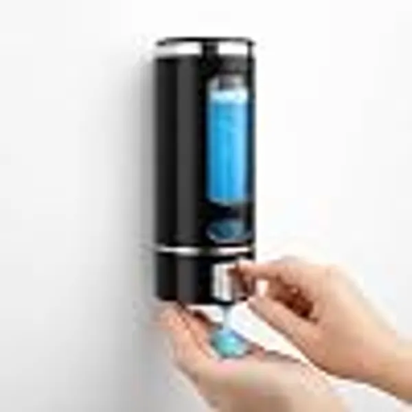 Black_Plastic_Wall_Mount_Manual_Pump_Soap_Dispenser