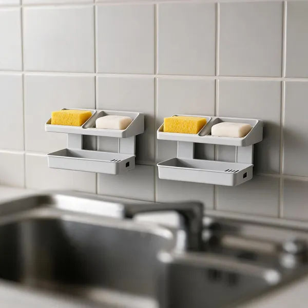 Plastic_Wall_Mounted_Soap_Sponge_Holder_With_Drain_Tray_Pack_Of_2