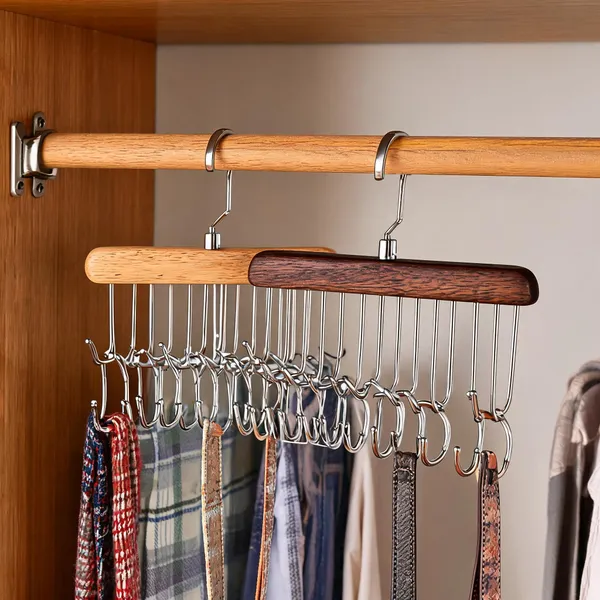 Wood_And_Steel_Multi_Hook_Hanging_Closet_Accessories_Organizer_Pack_Of_2