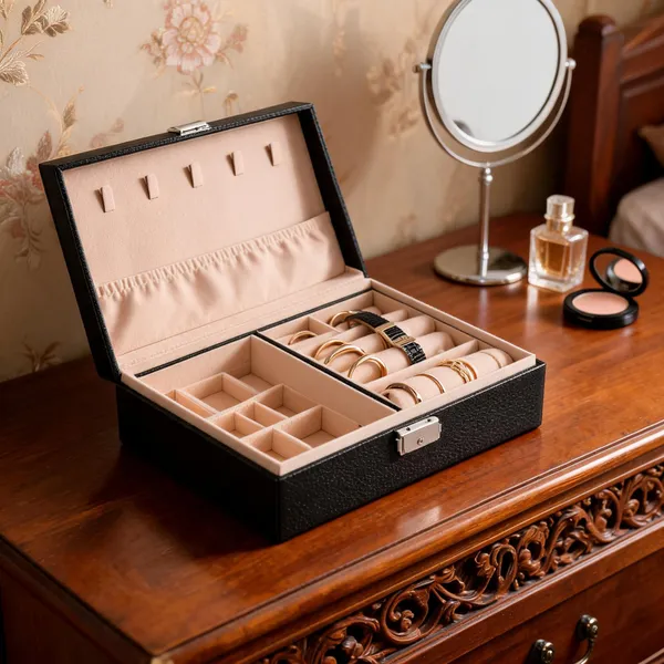 Black_Faux_Leather_Jewellery_Organizer_Vanity_Storage_Box