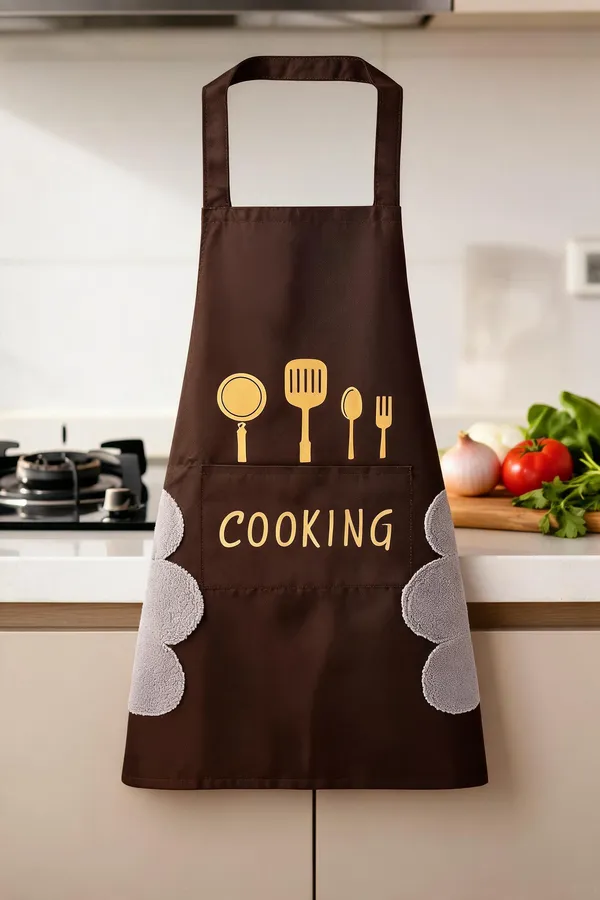 Cotton_Waterproof_Oil_Proof_Cooking_Kitchen_Apron_With_Pockets