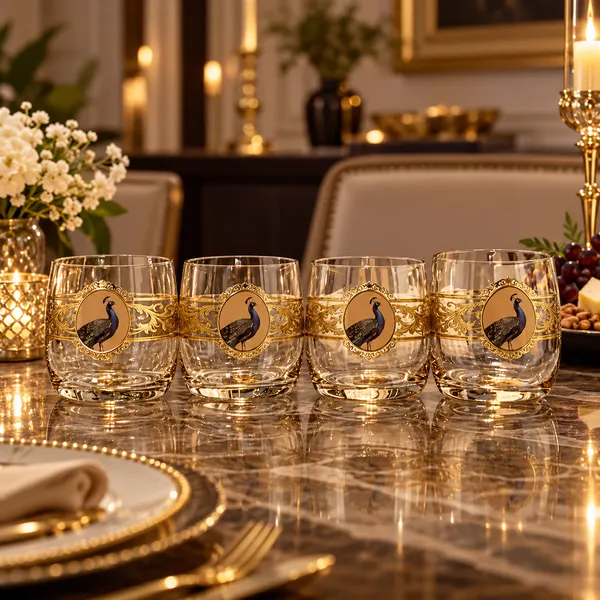 Cerrora_Luxury_Gold_Peacock_Whiskey_Glasses_Set_Of_4