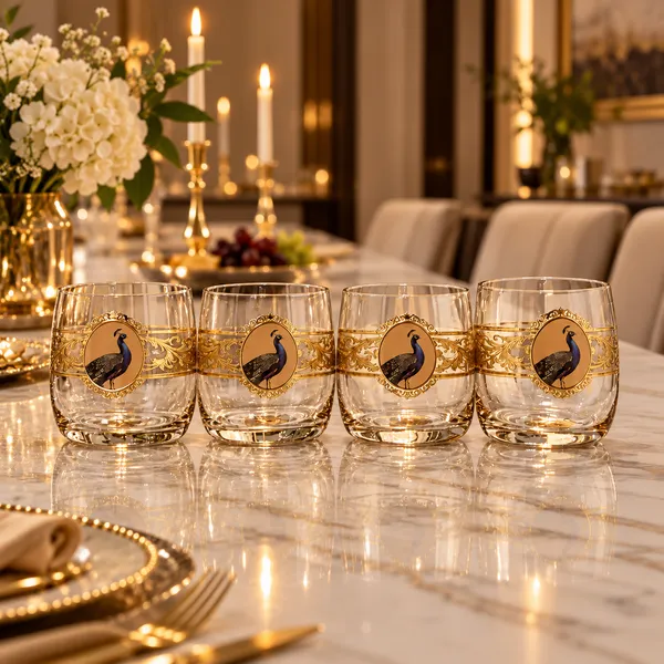 Cerrora_Luxury_Gold_Peacock_Whiskey_Glasses_Set_Of_4