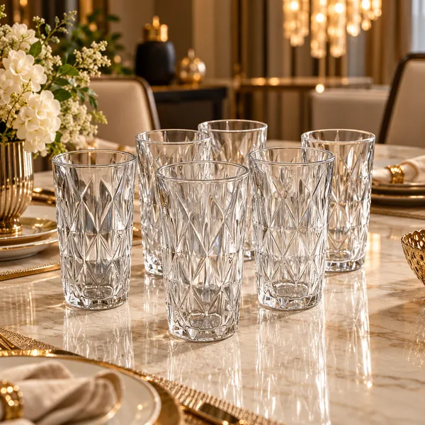 Cerrora_Geometric_Diamond_Pattern_Glass_Tumbler_Set_Of_6