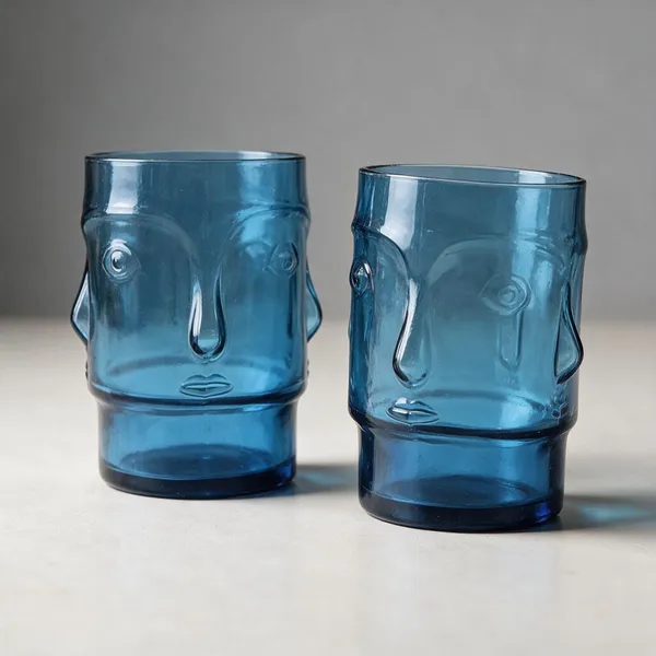Cerrora_Blue_Glass_Novelty_Face_Design_Drinking_Tumbler_Set_Of_2