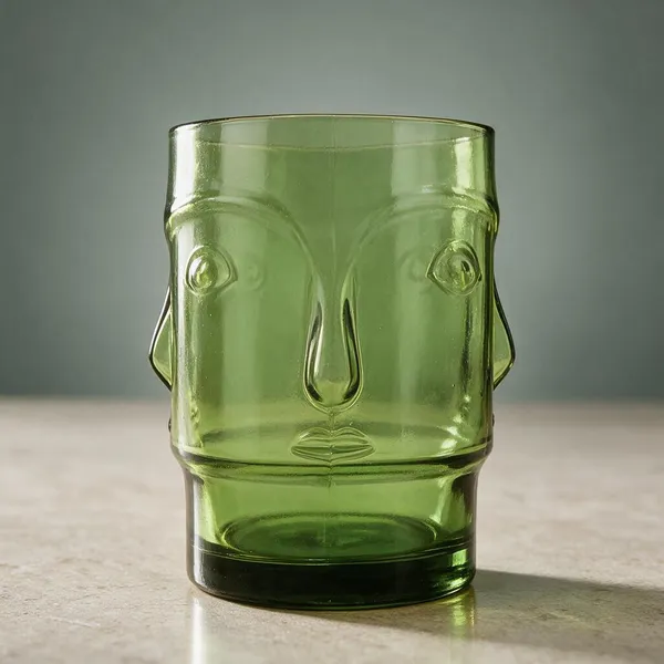 Cerrora_Green_Glass_Novelty_Face_Design_Tumbler_Set_Of_2